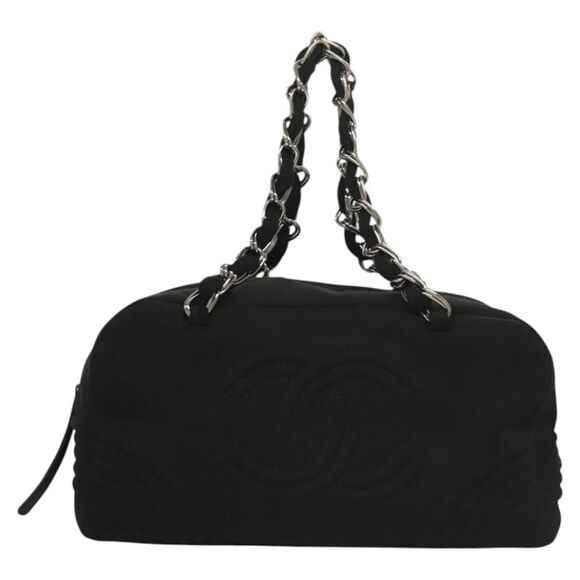 Chanel Coco Mark Black Cotton Tote Bag (Pre-Owned) - Picture 1 of 16